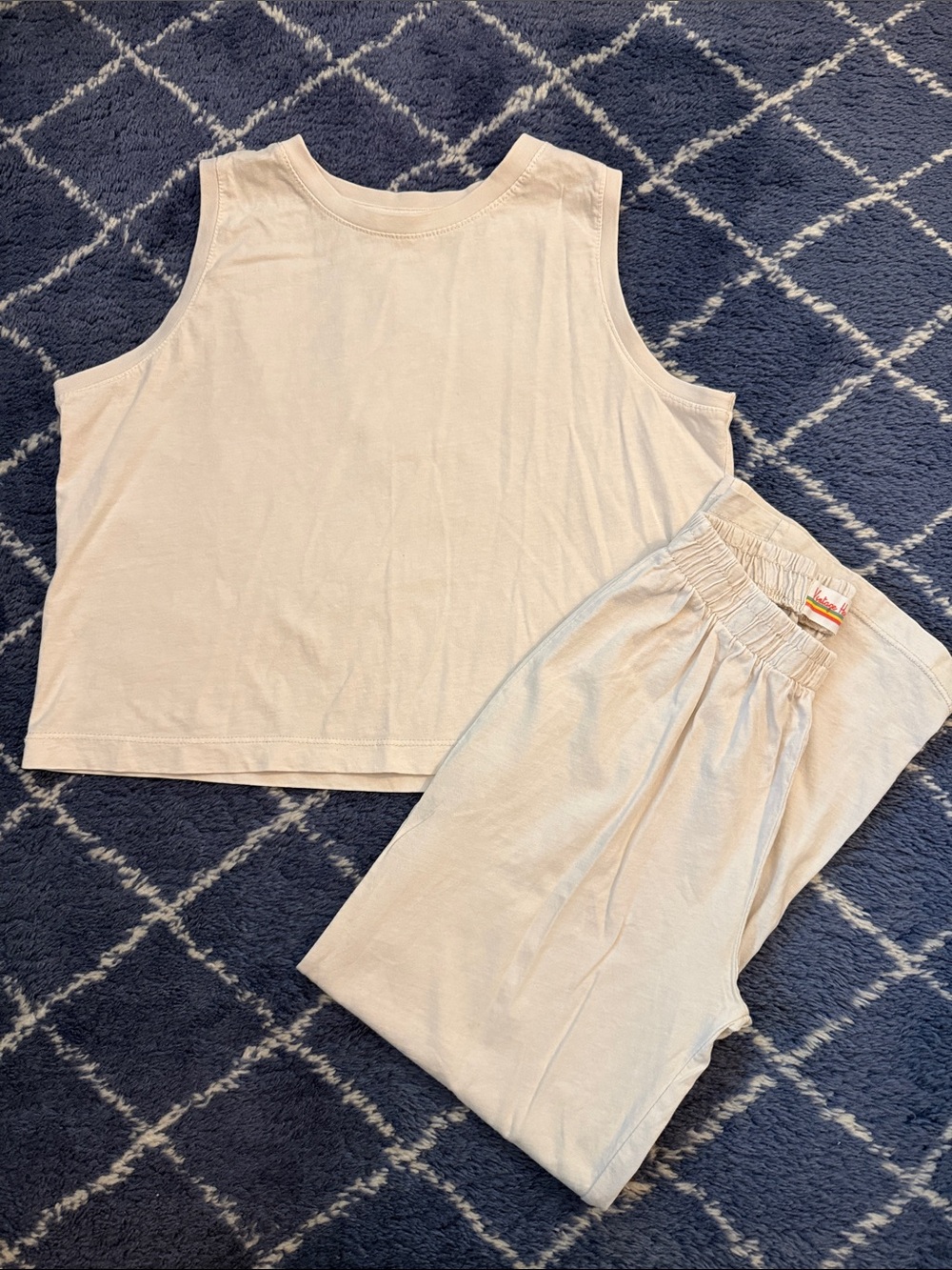 Vintage Havana Cream Sleeveless Tank & Pants set